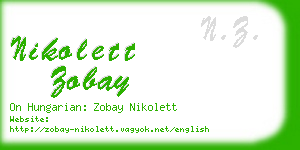 nikolett zobay business card